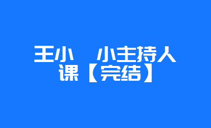 王小骞小主持人课【完结】