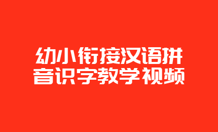 幼小衔接汉语拼音识字教学视频