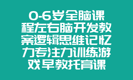 0-6岁全脑课程左右脑开发教案逻辑思维记忆力专注力训练游戏早教托育课